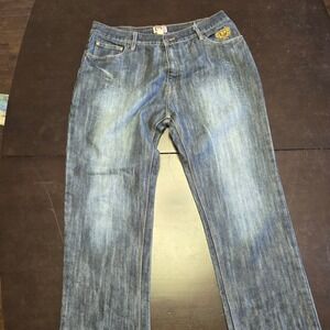 Phat Farm Mens Slim Fit Denim Jeans Blue NC26858 36x32 Y2K Hip Hop Style